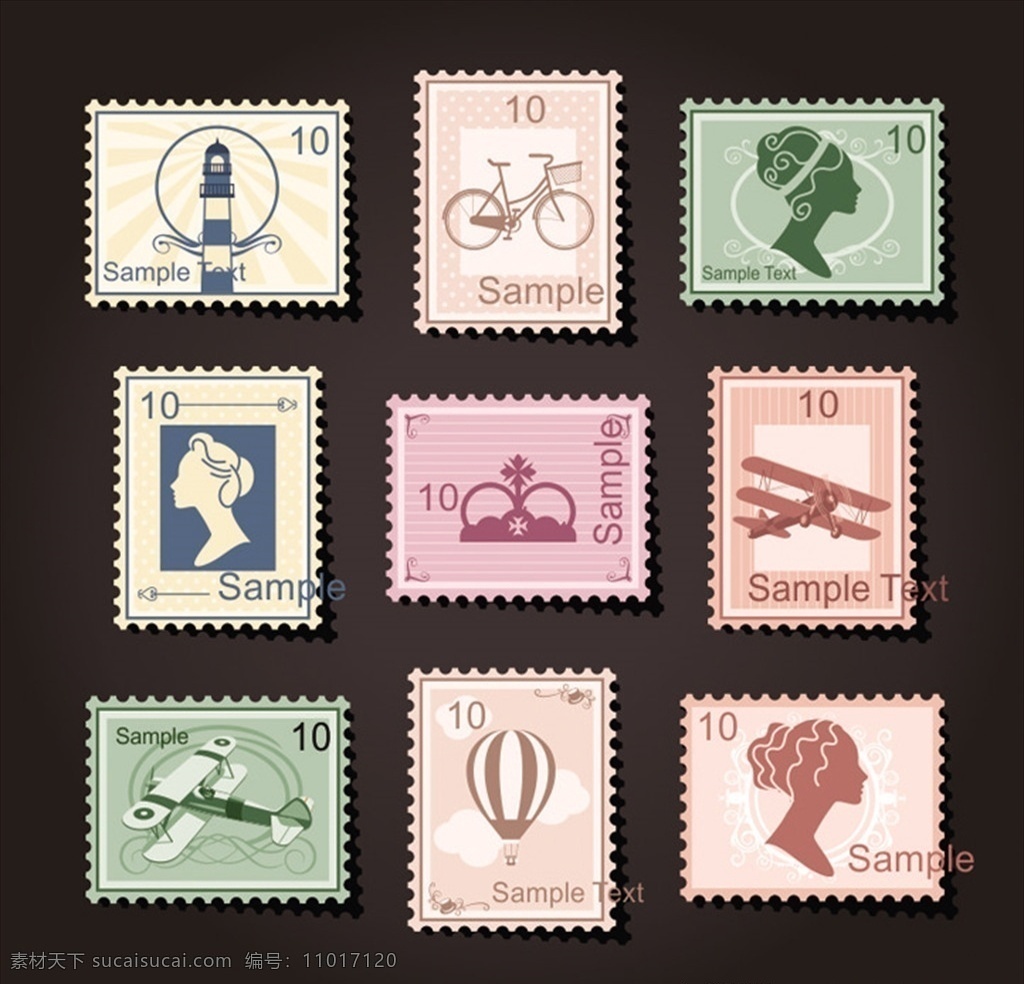 复古 邮票 邮戳 西方元素 女人剪影 西方邮票 古典元素 英伦风情 欧洲元素 西洋插画 西洋元素 西洋文化 西方物件 其它矢量图