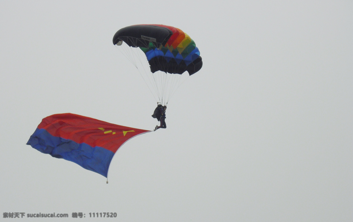 阅兵图片 跳伞 空军 空军军旗 滑翔伞 飞翔 其他人物 人物图库