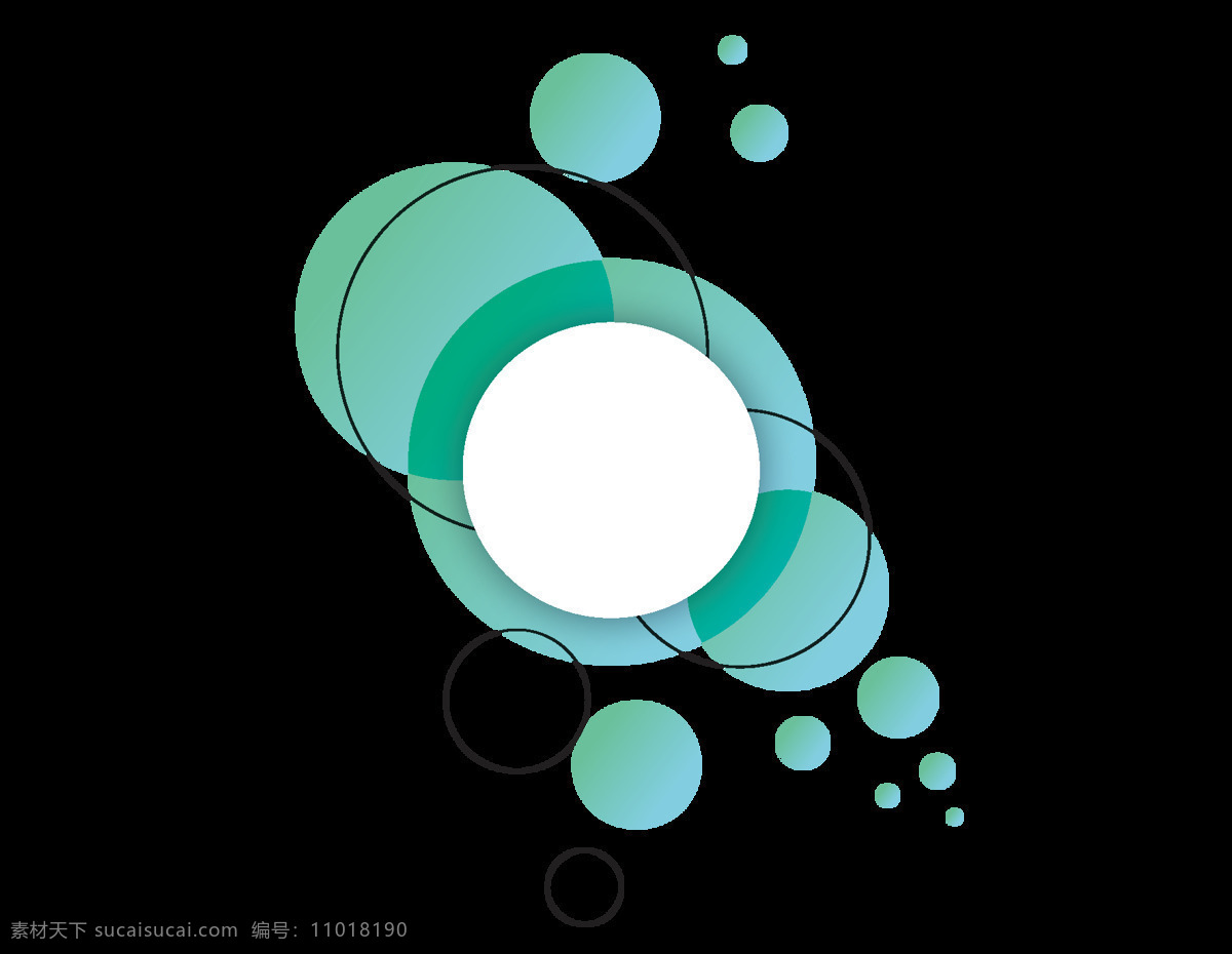 矢量 清新 绿色 圈圈 元素 几何 ai元素 免扣元素