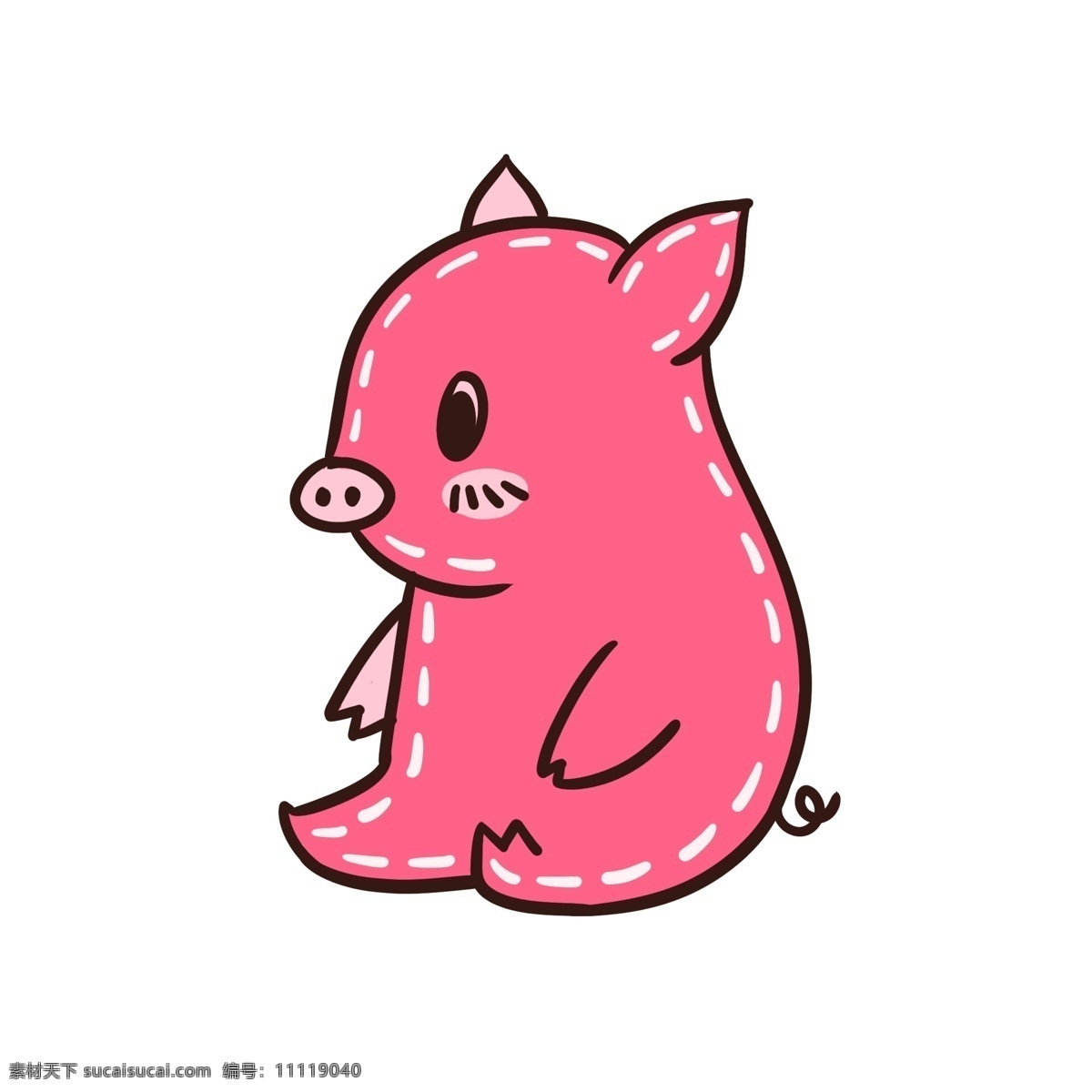 小 猪 贴纸 猪年 粉色 商用 小猪 坐 可爱 卡通 猪猪
