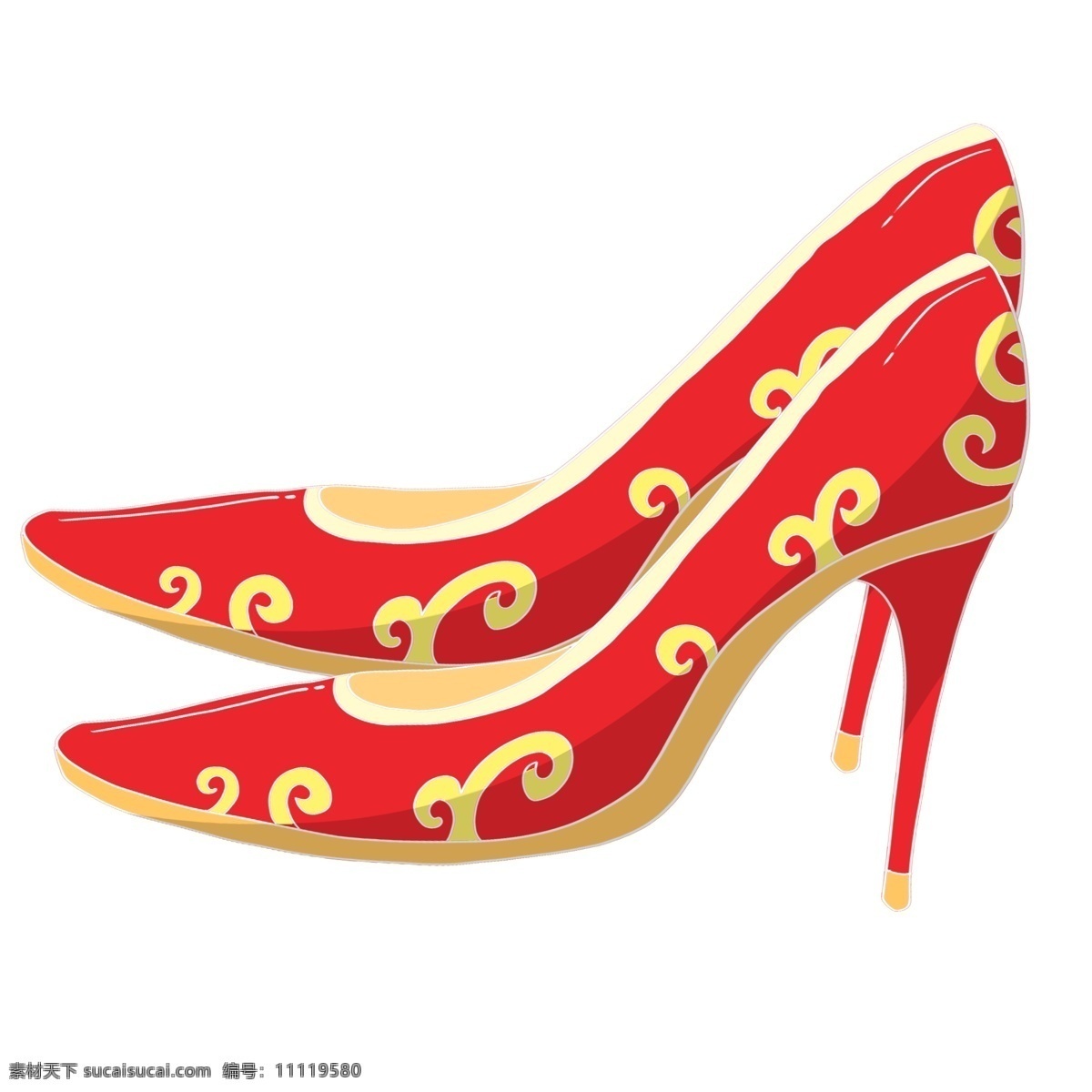 情人节 红色 高跟鞋 插画 小 物 红色的高跟鞋 女性高跟鞋 漂亮的高跟鞋 手绘高跟鞋 卡通高跟鞋