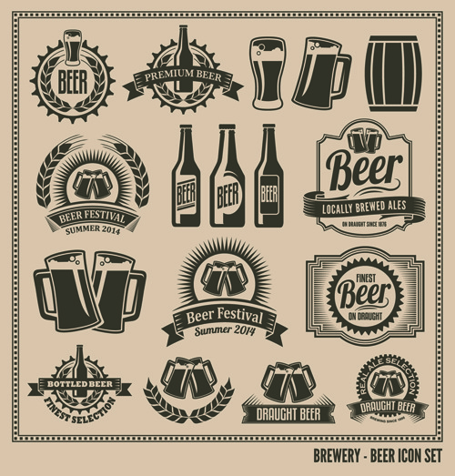 古典 啤酒 标签 创新 载体 经典 创意 矢量图 其他矢量图