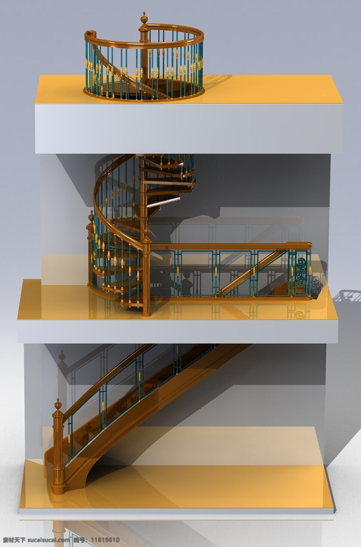 楼梯免费下载 螺旋楼梯 3d模型素材 建筑模型