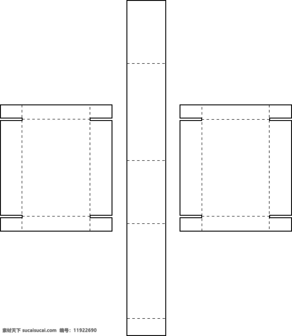 扣 合 型 长方体 包装盒 结构图 结构 扣合型 psd源文件 文件 源文件