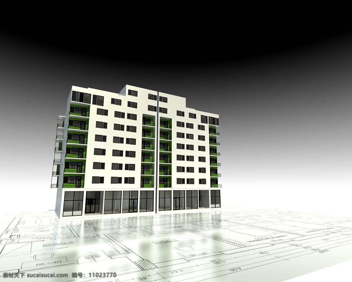 创意 3d 高楼 模型 教学楼 模型设计 楼房 建筑