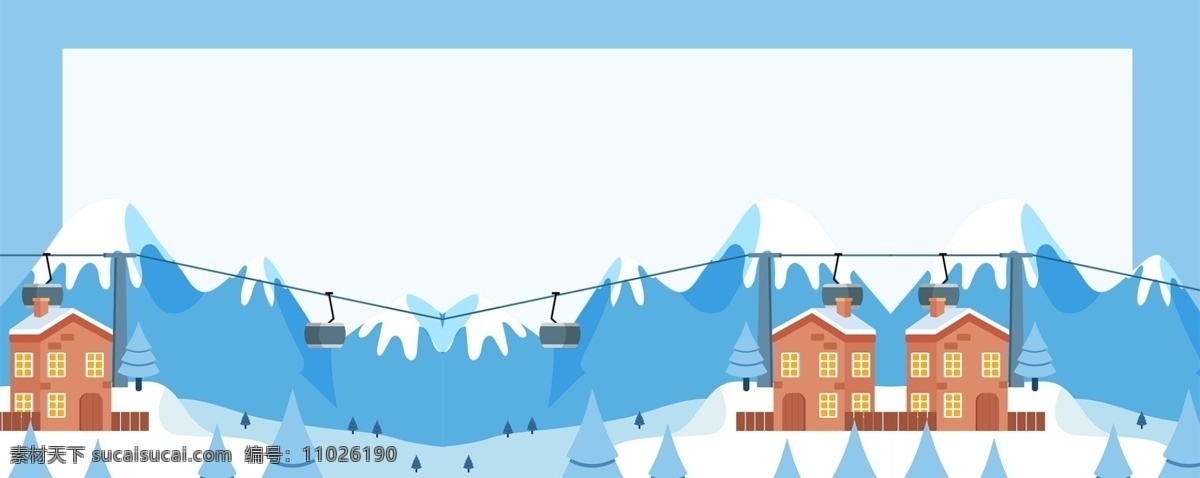冬季 白色 卡通 雪地 banner 背景 氛围 模板下载 海报背景 节日背景 蓝色背景 矢量背景图