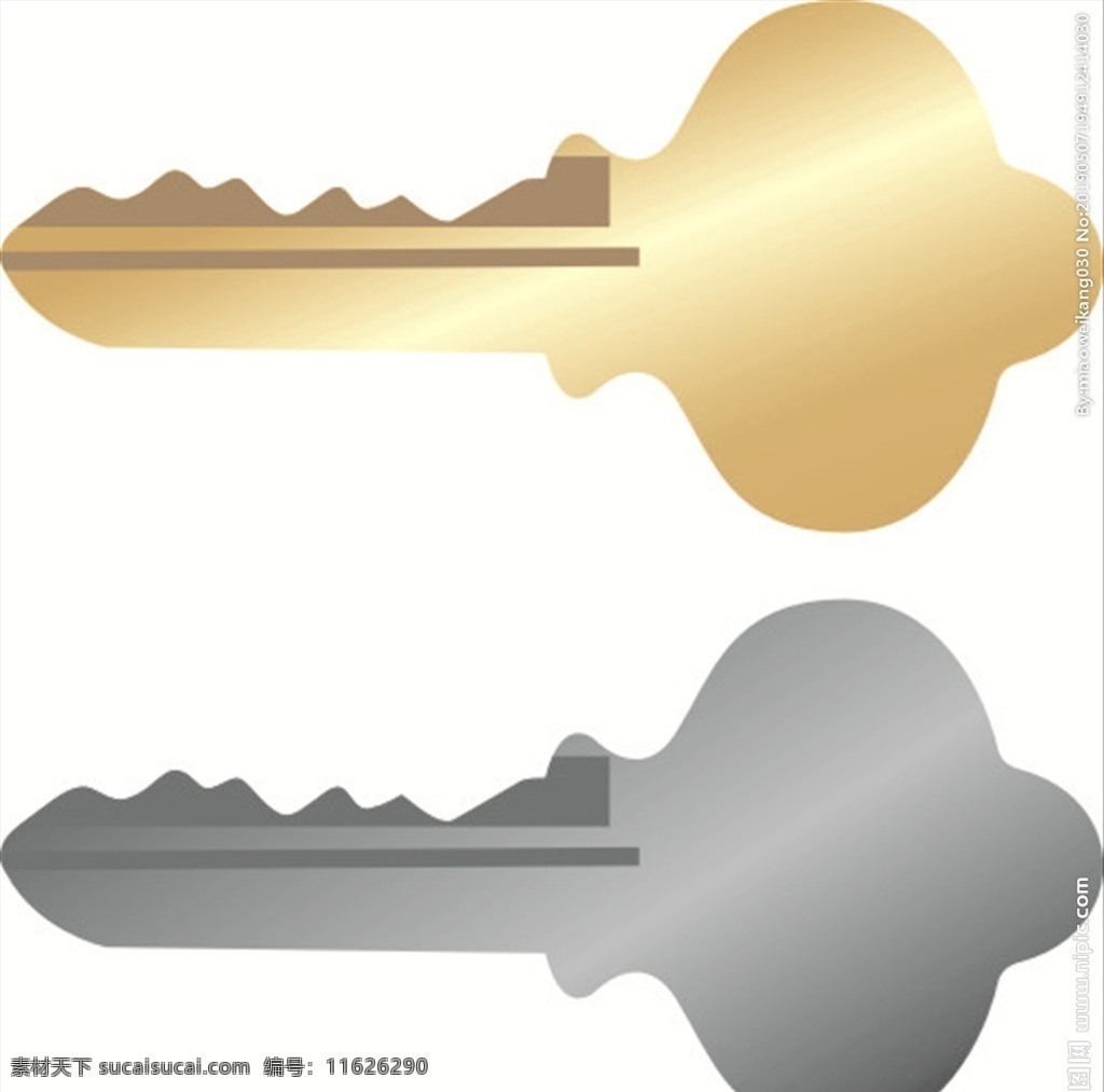 金色钥匙 银色钥匙 钥匙模具 钥匙轮廓