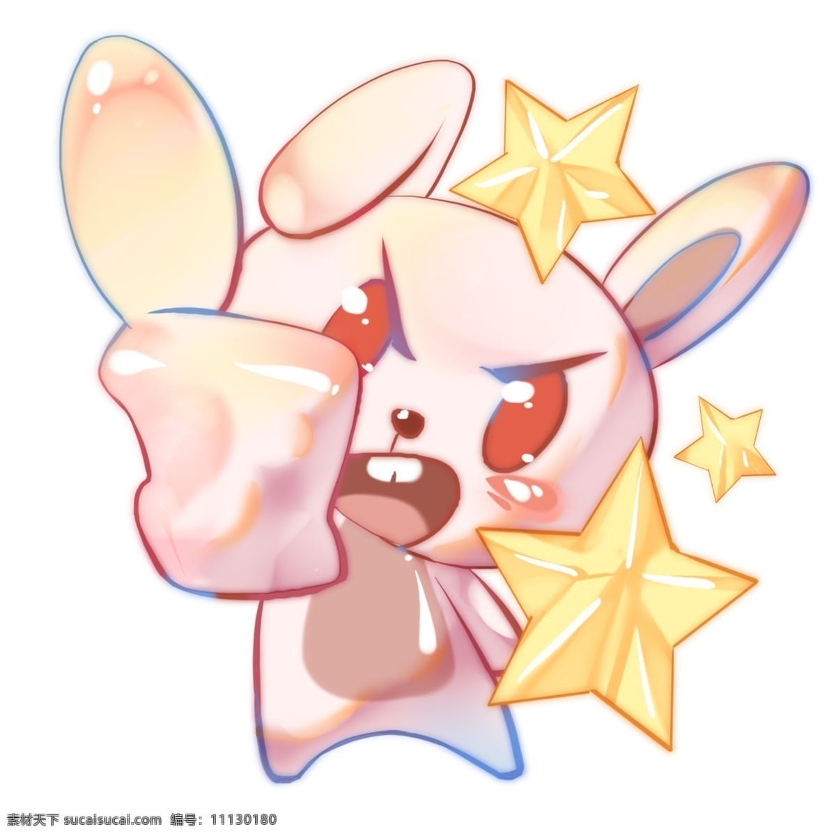 可爱 星星 小 兔 插画 漂亮 手绘星星小兔 萌 发怒 生气的小兔