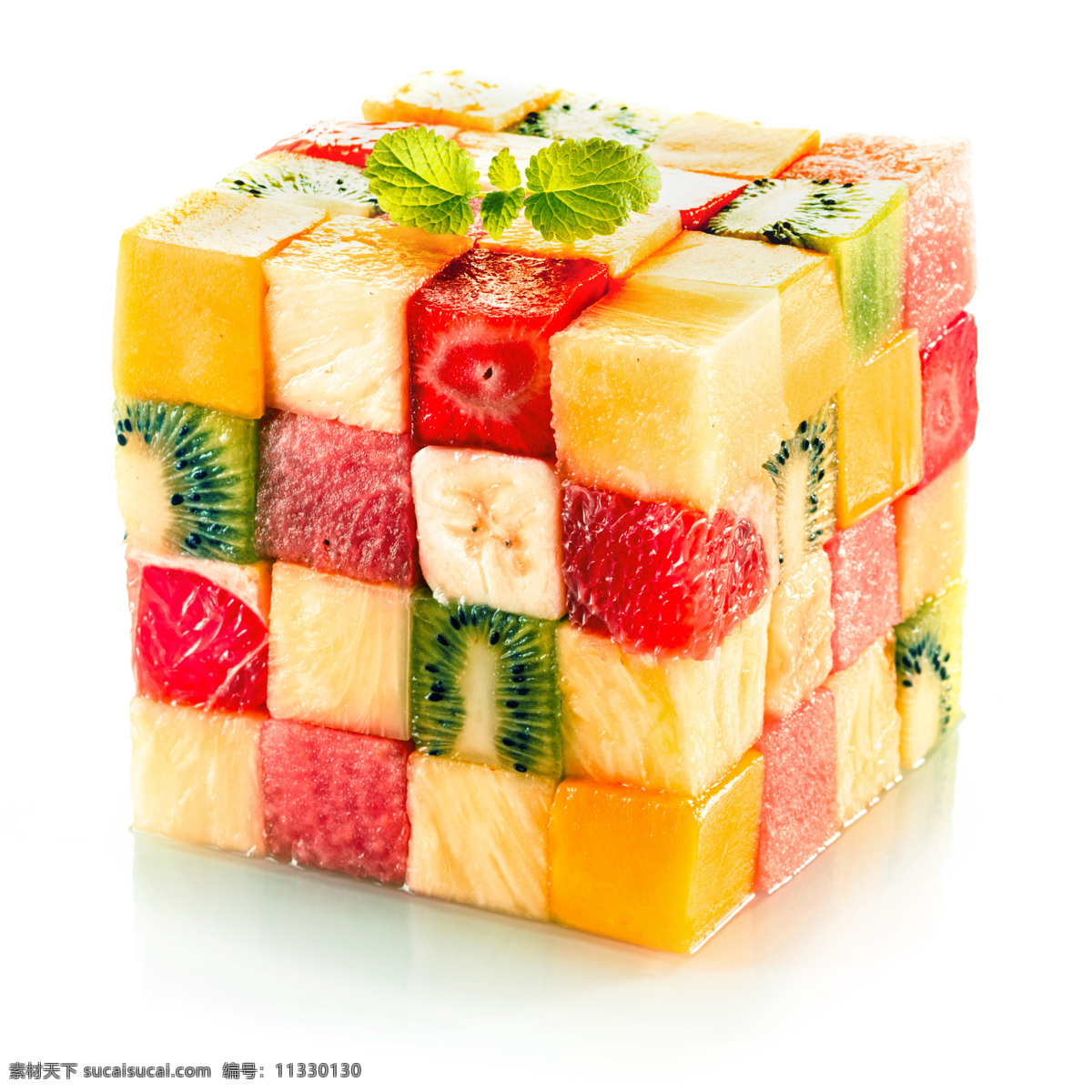 水果魔方 创意水果 新鲜水果 美味水果 果实 水果摄影 水果蔬菜 餐饮美食 白色
