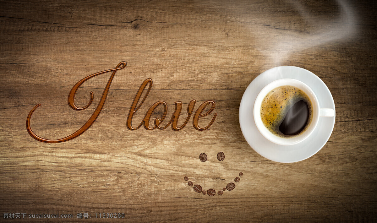 木板 上 咖啡 英文 字母 香浓咖啡 咖啡杯 休闲饮品 酒水饮料 咖啡图片 餐饮美食