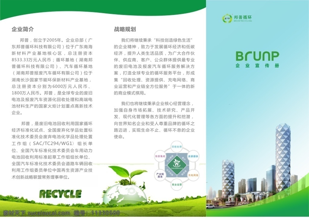 企业折页 折页 绿色 环保 科技 电池