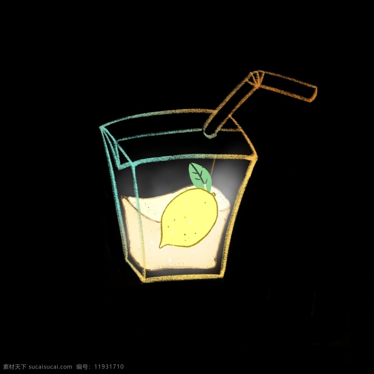 柠檬果汁 果汁 美味 可爱 卡通 简洁 饮品