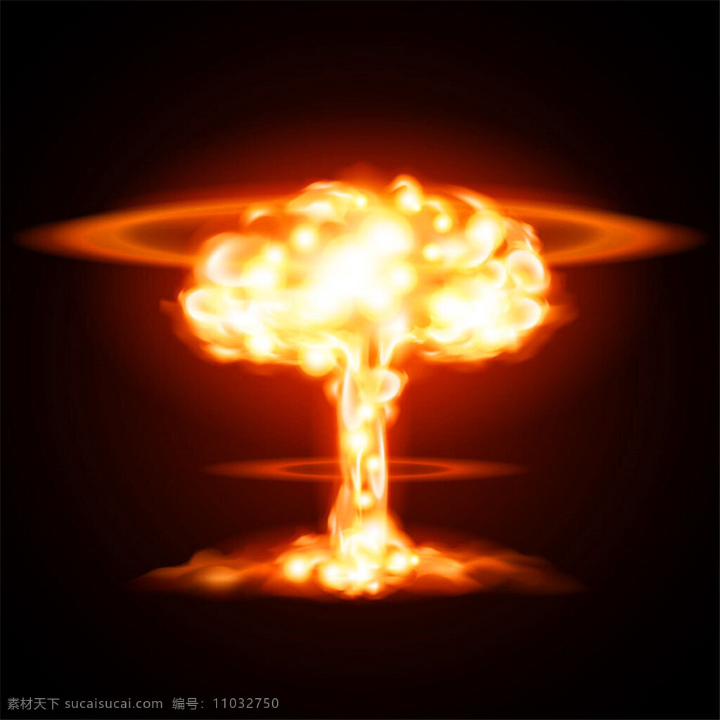 卡通 蘑菇云 爆炸图标 火焰 核爆炸 原子弹爆炸 核武器 爆炸漫画 底纹背景 底纹边框 矢量素材
