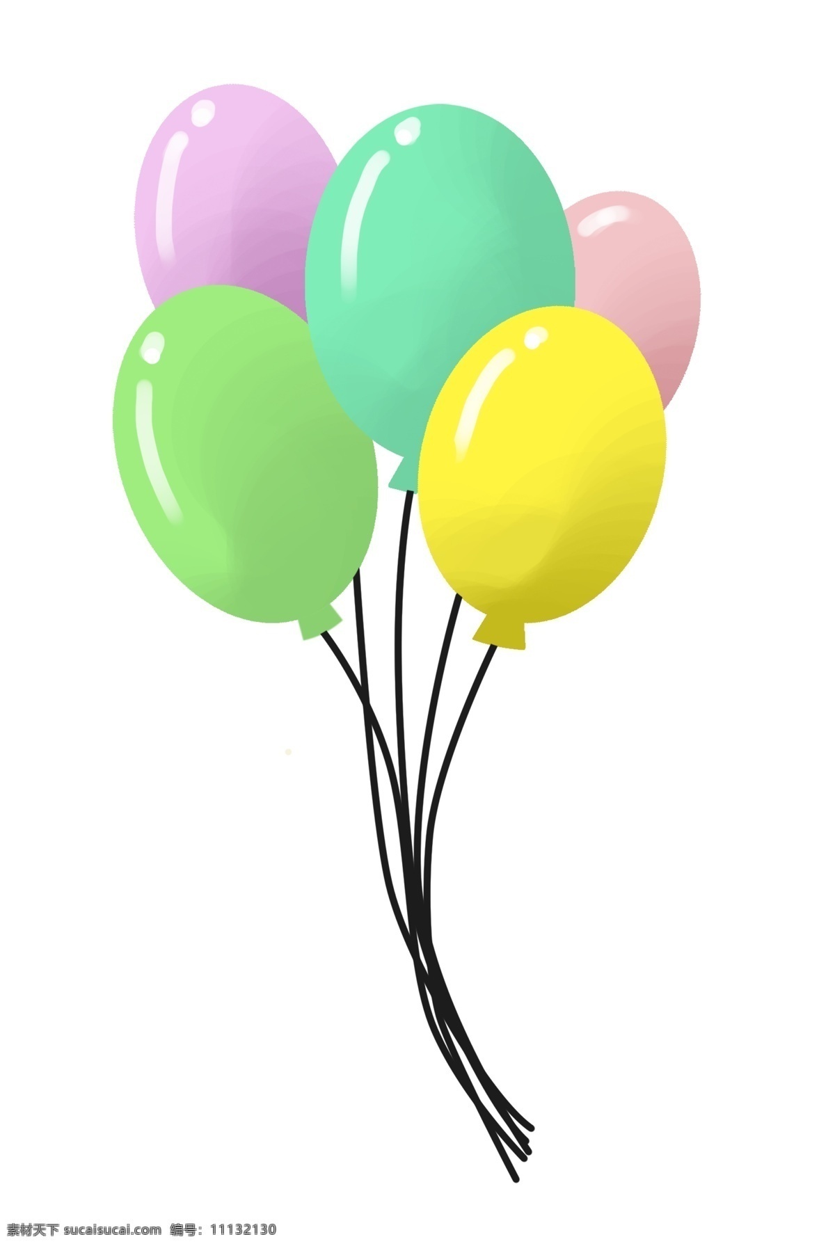 漂浮 图案 气球 插图 彩色