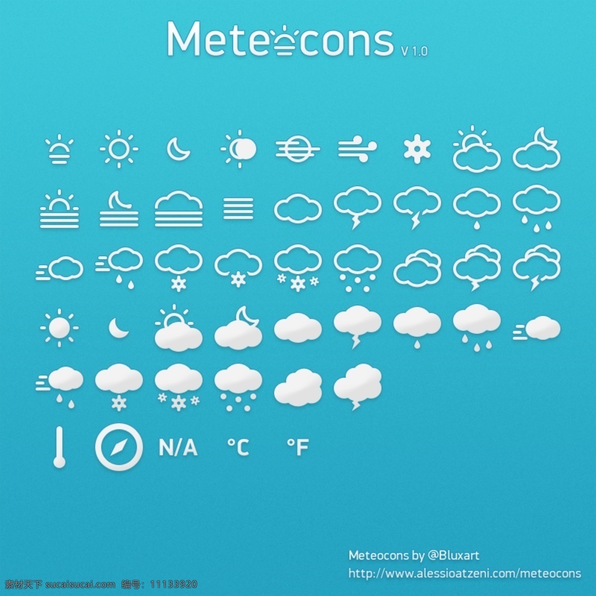 meteocons 图标 字体 手机 app