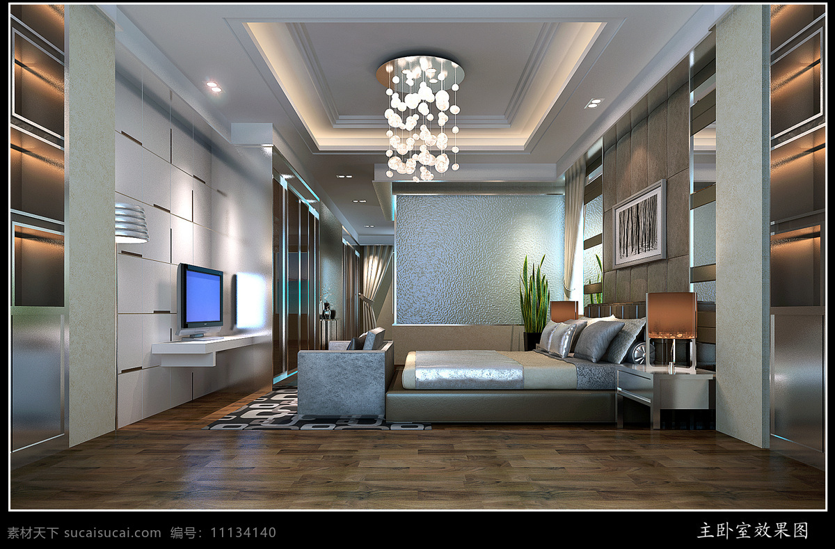 卧室效果图 室内设计 简欧风格 房间效果图 背景墙 卧室室内 环境设计