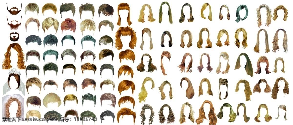 款 头发 发型 电发 染发 100款 发型设计 潮流发型 分层 其它矢量素材 源文件库