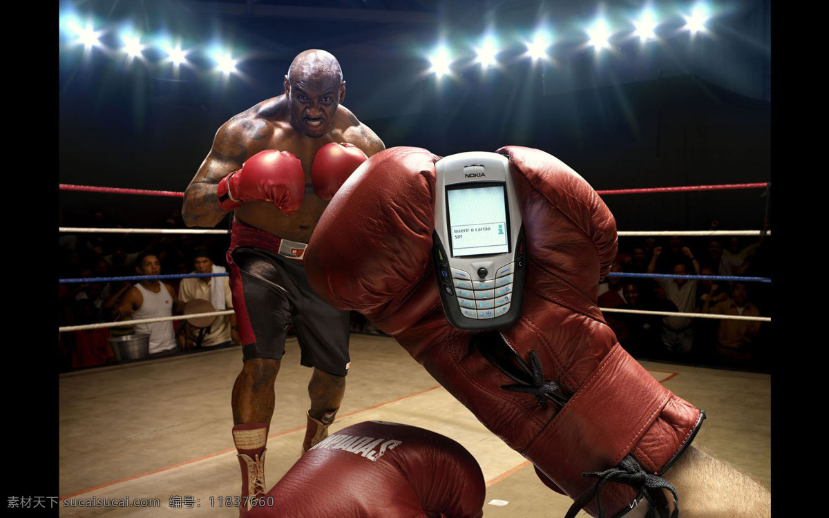 手机广告 拳击 比赛 暂停 打电话 广告 创意 创意广告