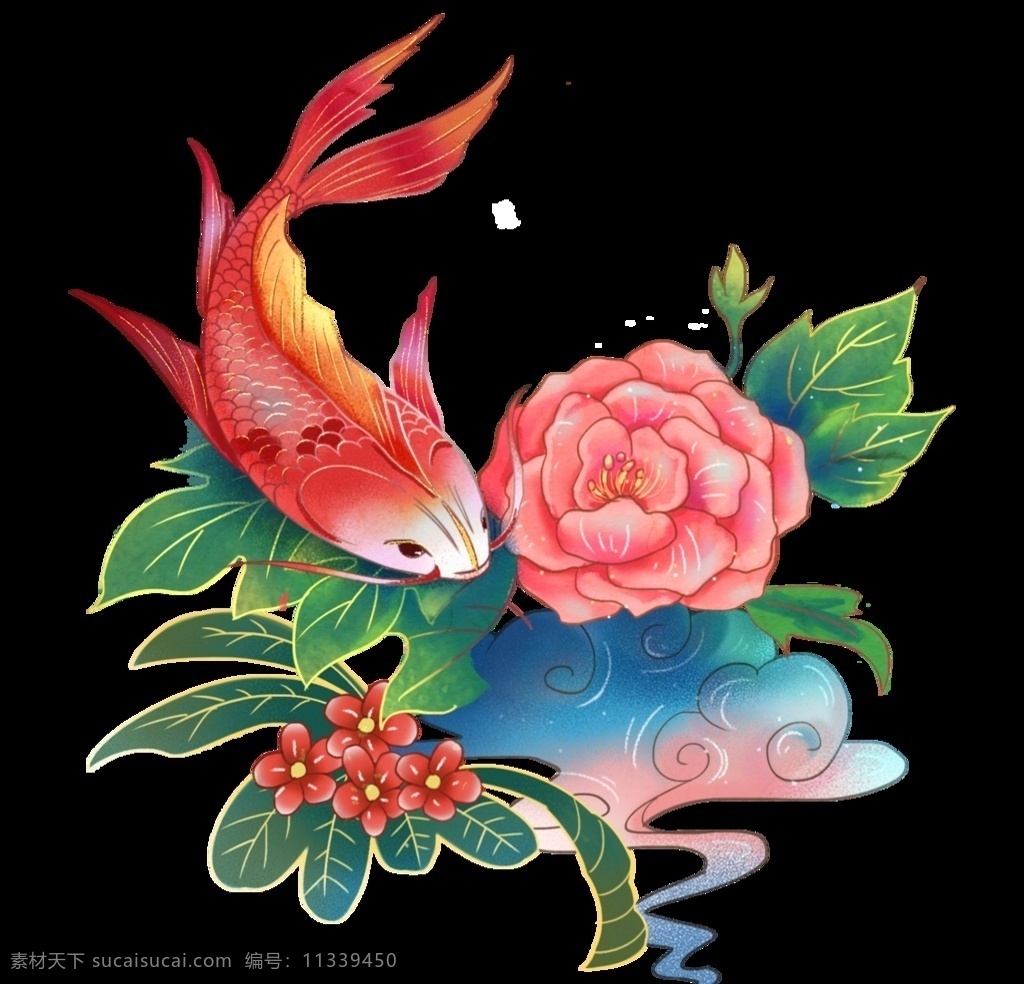 鱼 国潮 国风 插画 中国风 喜庆