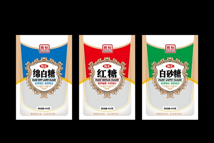 糖包装 绵白糖 红糖 白砂糖 糖 经典边框 边框 花边 花纹 包装设计 广告设计模板 源文件