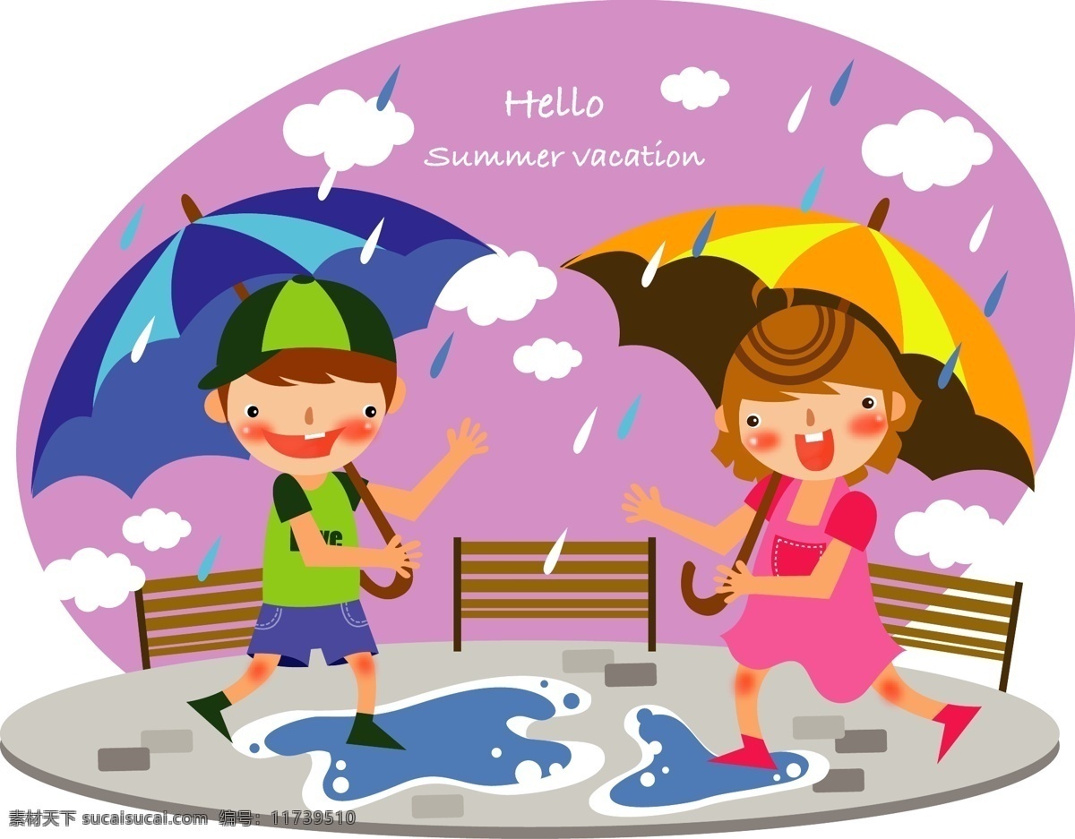 儿童 暑假 矢量 白云 钓鱼 蓝天 男孩 女孩 树木 梯子 下雨 向日葵 鱼 椰树 月亮 雨伞 fruitbox 矢量图 其他矢量图