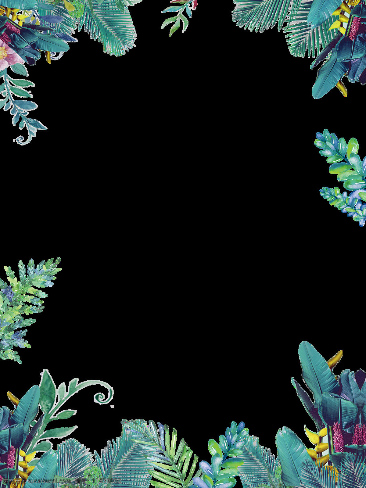 春季 元素 植物 边框 卡通 透明 抠图专用 装饰 设计素材