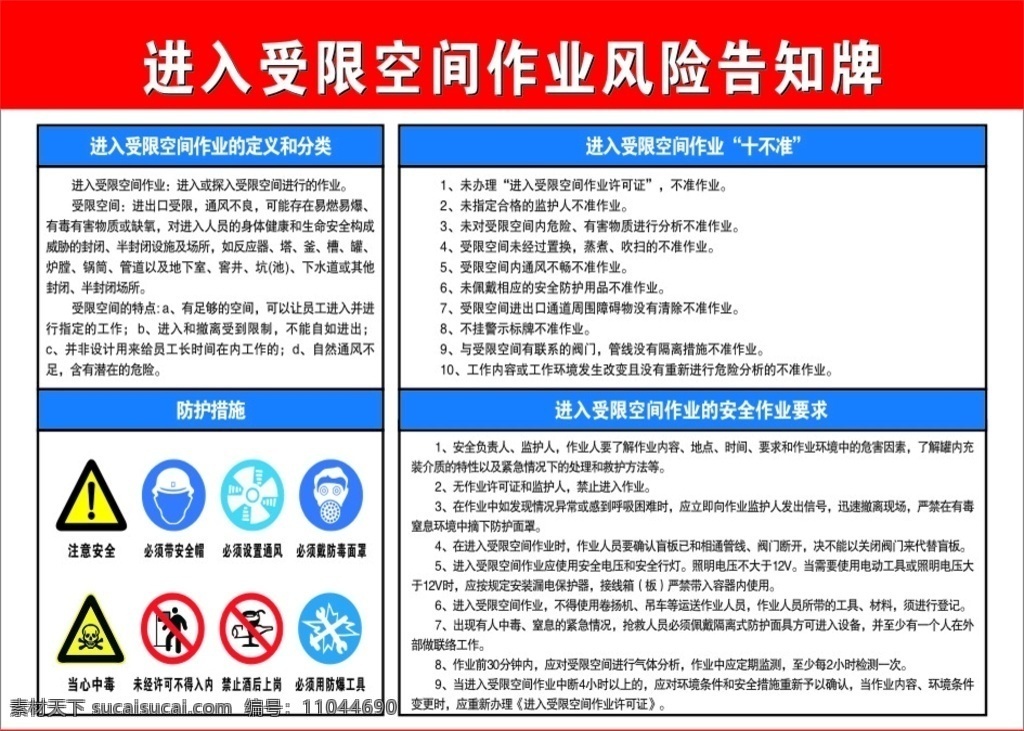 风险告知牌 风险 告知 进入 受限 空间