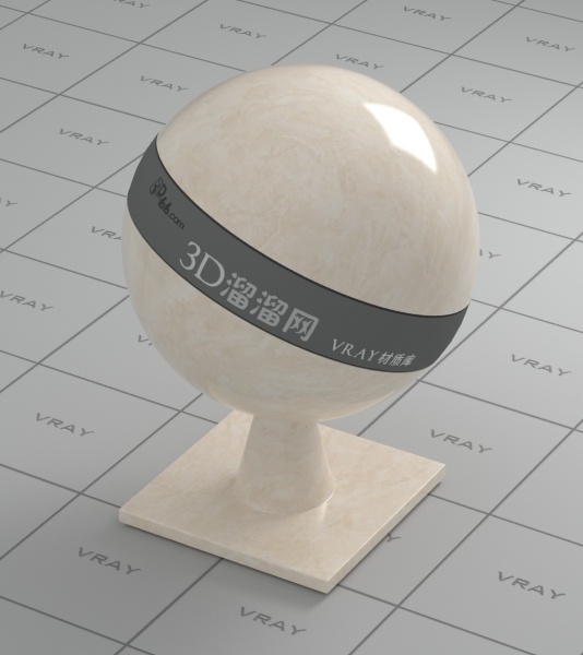 vray 大理石 材质 max9 光滑 有贴图 石料 浅米黄色 3d模型素材 材质贴图