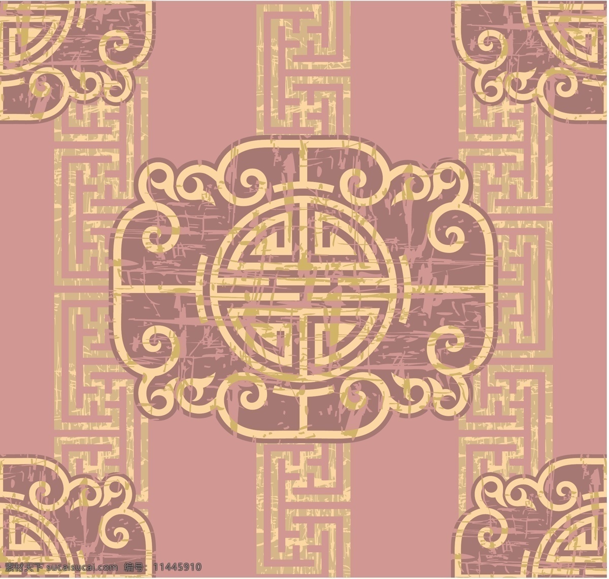 古代 精美 中国 风 花纹 底纹 元素 矢量 古典花纹 装饰元素 花纹边框 中国元素 黄色