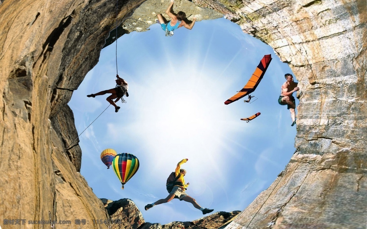 攀岩 立体 概念 图 原创 高精度 地产 户外 可用 热气球 滑翔翼 登山 分层 分层广告素材 源文件库 红色