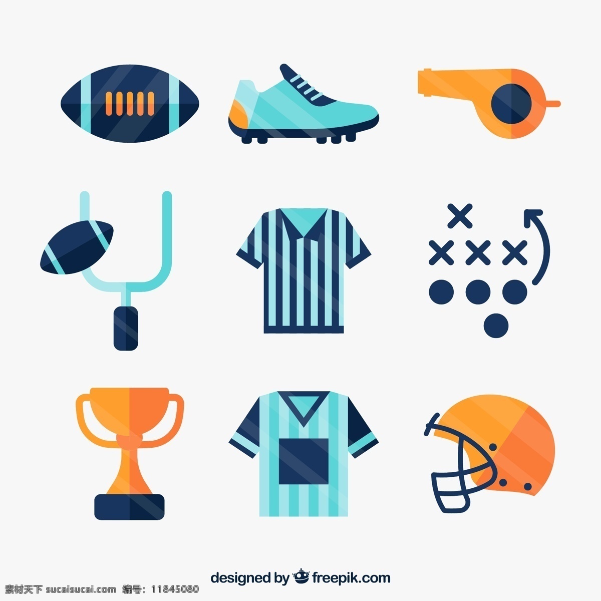 款 彩色 美式 橄榄球 图标 美式足球 球鞋 奖杯 球服 口哨 美式橄榄球 战术 头盔 标志图标 其他图标