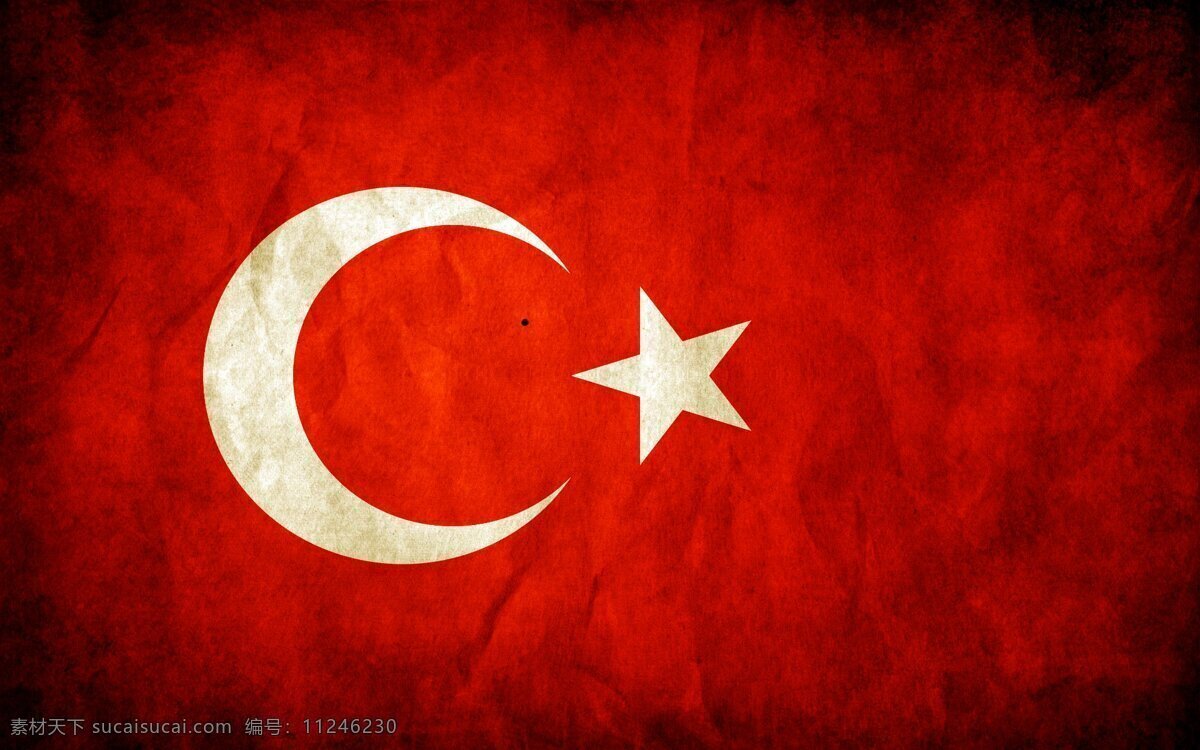 土耳其国旗 各国国旗 国旗壁纸 国旗桌面 复古国旗 笔记本封面 各国 国旗 复古 风 传统文化 文化艺术