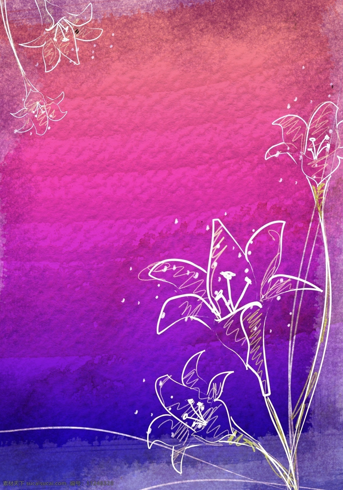 紫色纹理背景 鲜花 背景 背景素材 紫色 梦幻 纹理 现代 分层