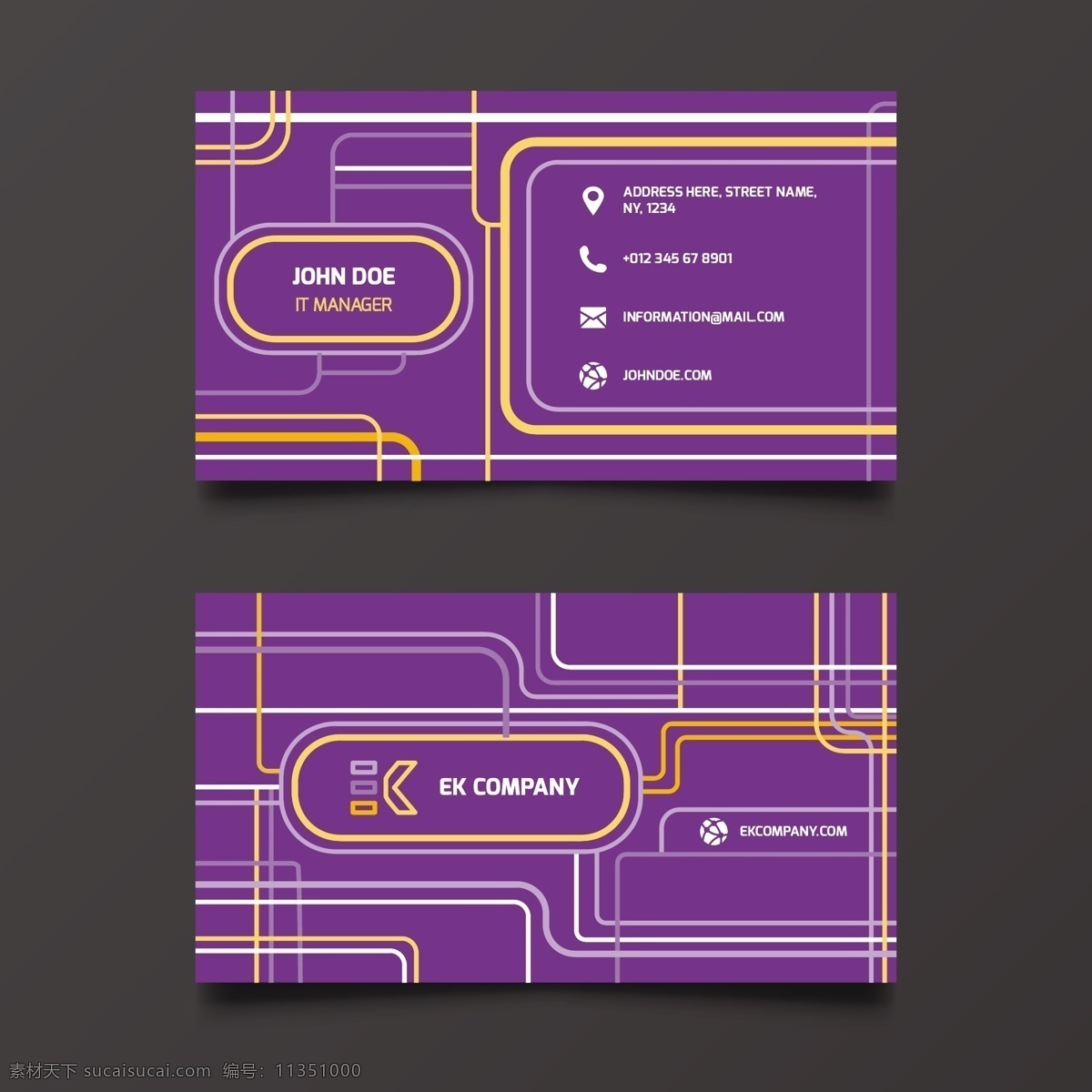 紫色名片行 商标 名片 商务 抽象 卡片 模板 几何 办公室 形状 多边形 展示 文具 公司 品牌 现代 几何图形