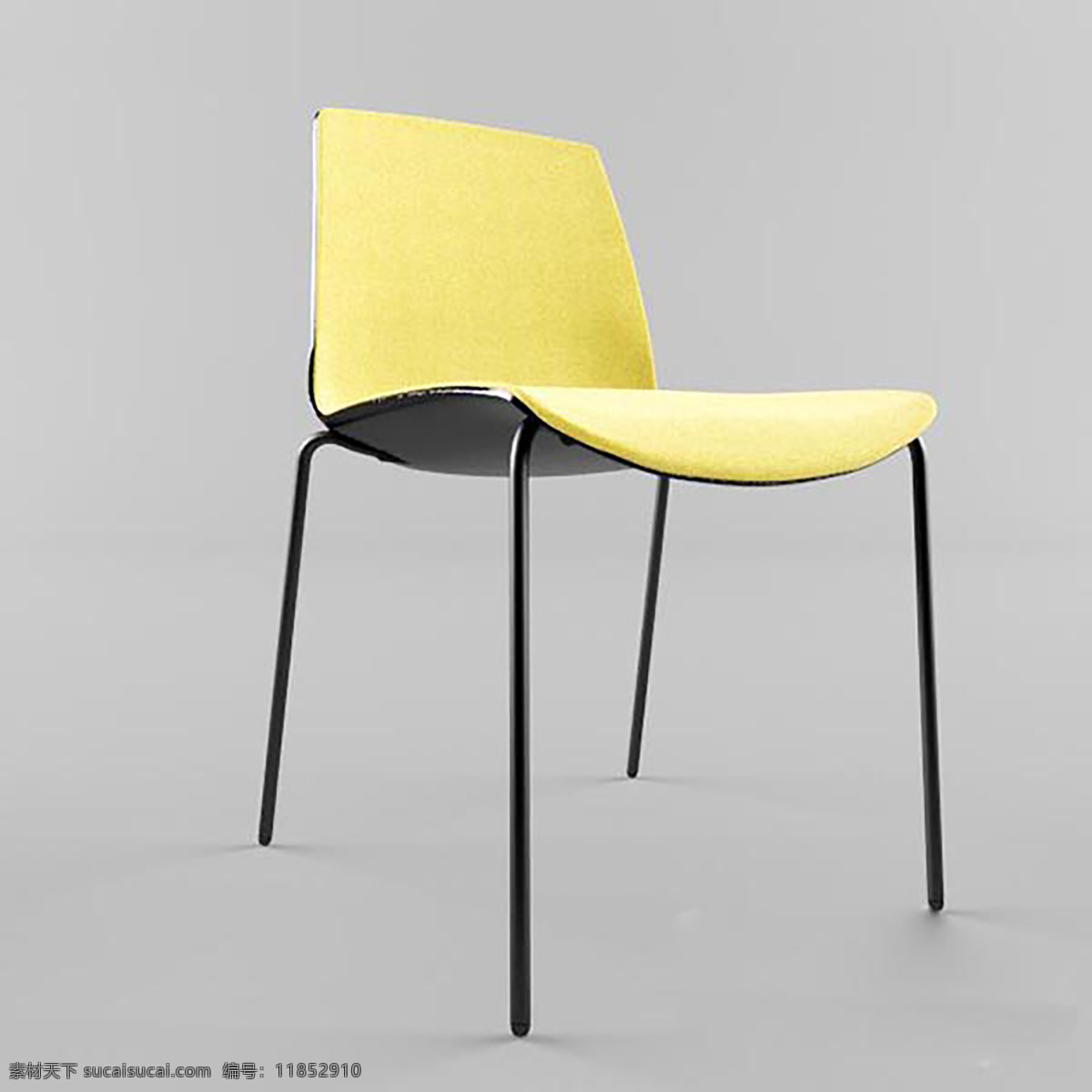 黄色 休闲椅 单体 3d 模型 椅子 家具 简约 餐桌 现代 室内空间