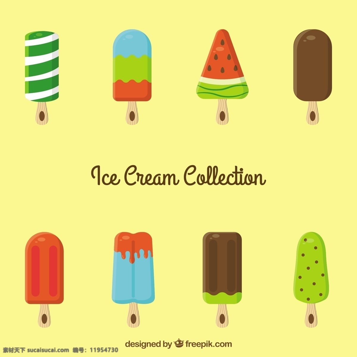 梦幻 冰激凌 不同 口味 选择 食品 夏季 冰淇淋 颜色 平板 冰 甜 平面设计 甜点 奶油 吃 季节 美味 味道 色彩 梦幻般的