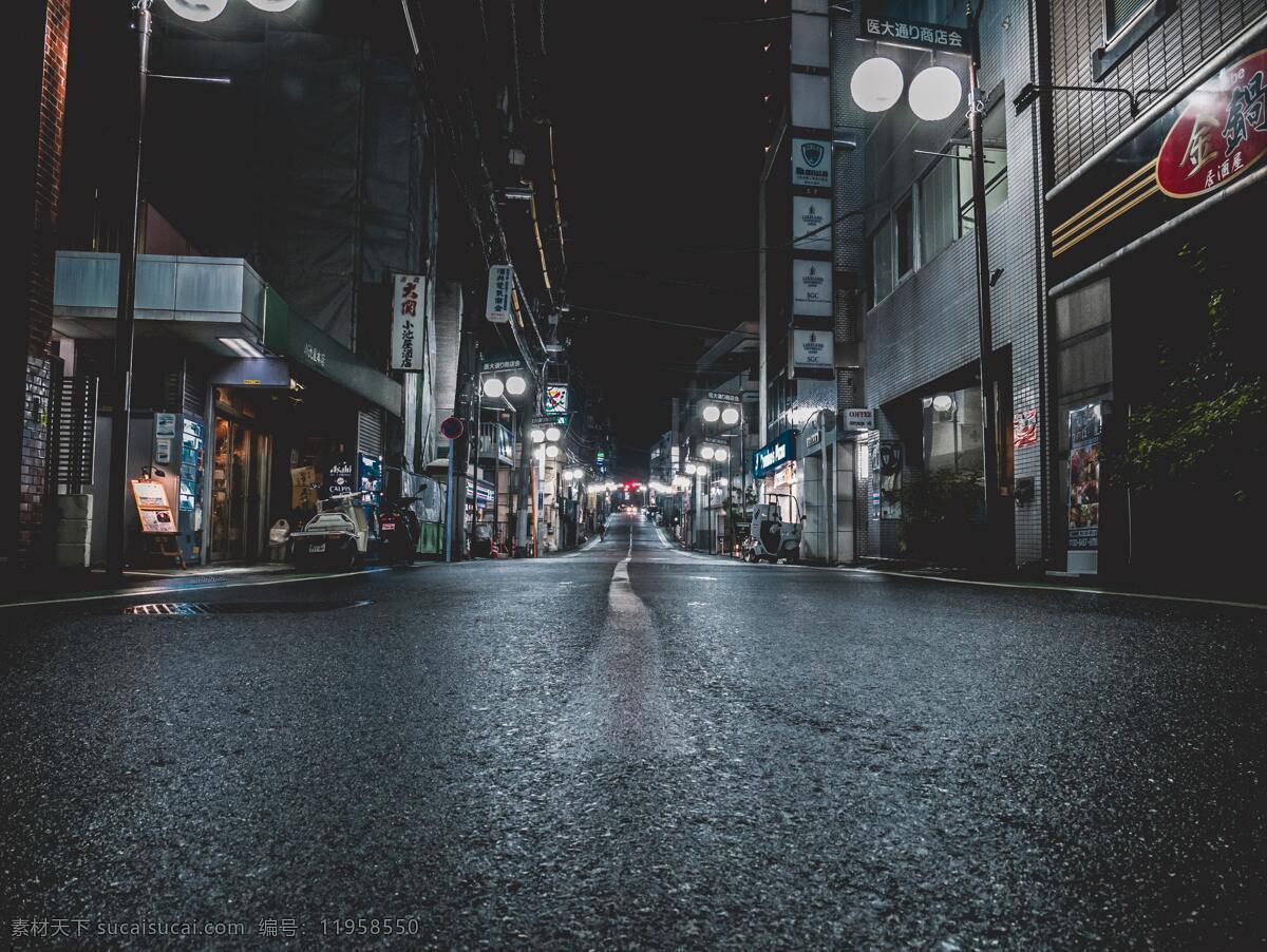 日本街景 日本 日式 街景 接到 午夜 无人 冷清 文艺 清新 广告牌 霓虹灯 霓虹 灯 生活百科 生活素材