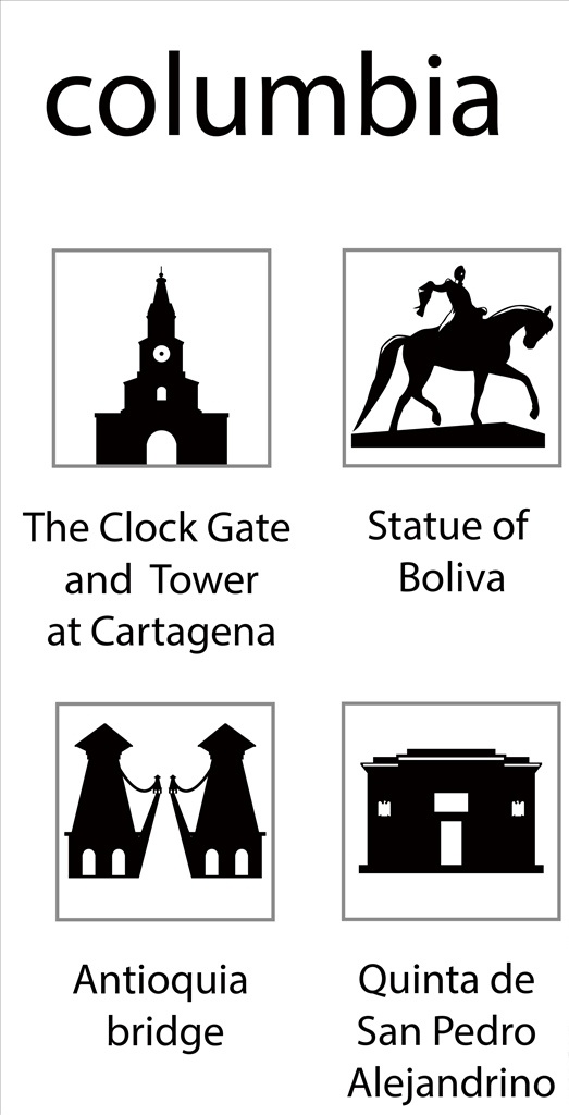 哥伦比亚 地标 性 建筑 剪影 矢量 图标 地标性建筑 地标剪影 建筑剪影 矢量图标 地标建筑 标志图标 其他图标