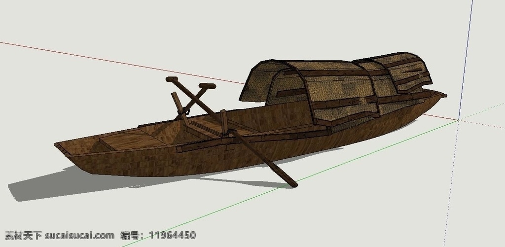 船模型 su素材 su模型 草图大师模型 skp模型 工具 船 船只 乌篷船 3d设计 其他模型 skp