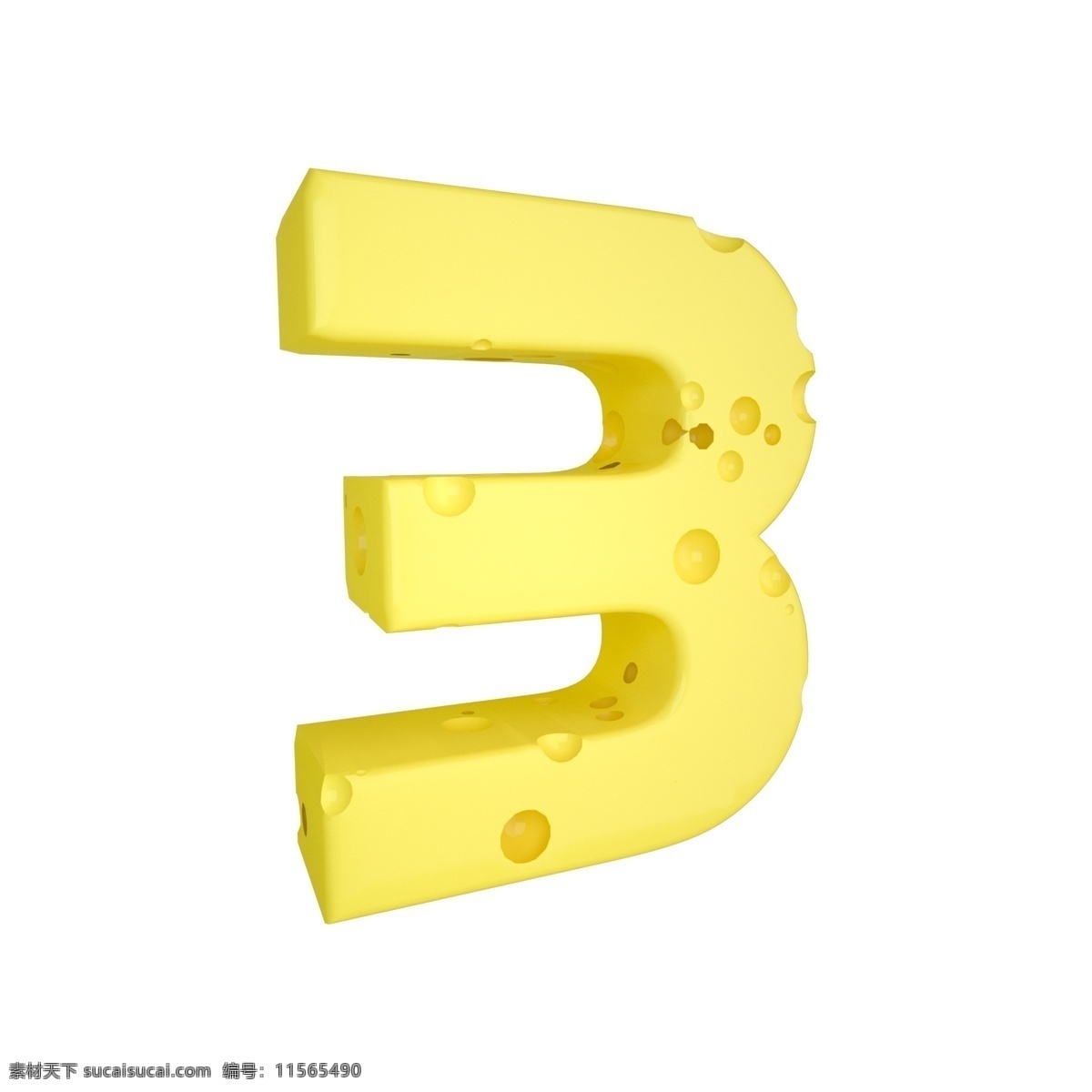 c4d 创意 奶酪 数字 装饰 3d 黄色 立体 食物 平面海报配图 电商淘宝装饰 可爱 柔和 数字3