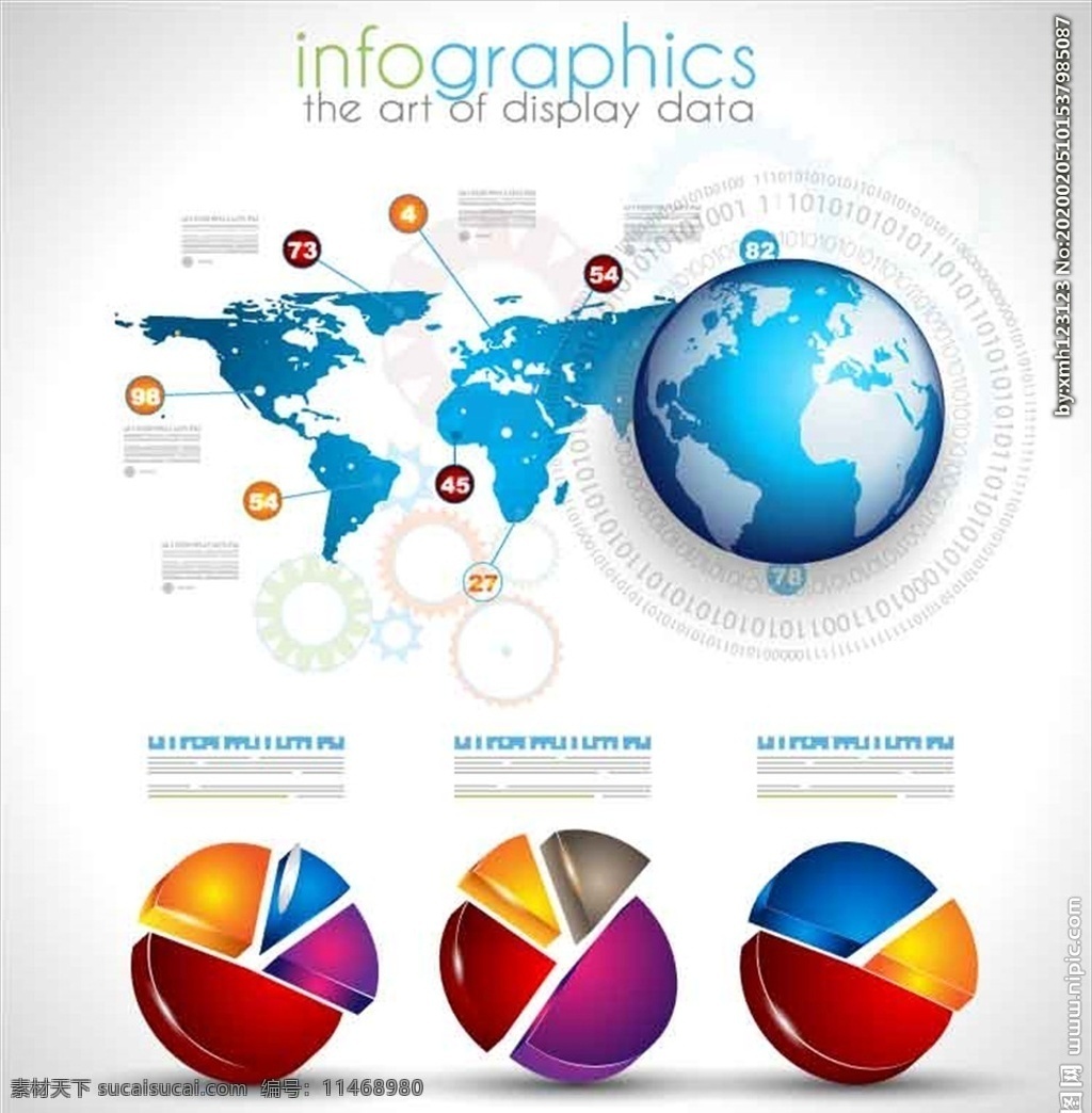 3d 立体 信息 图表 地球 元素 饼图 背景 海报 展板 信息图表素材 办公设计 分类图 ppt设计 分层