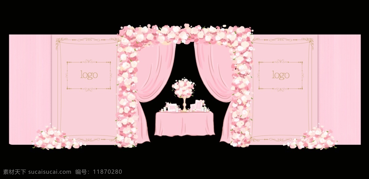 婚礼签到台 欧式风格主题 婚礼布置 舞台布置 粉色 风格 签到台 婚礼素材 文化艺术