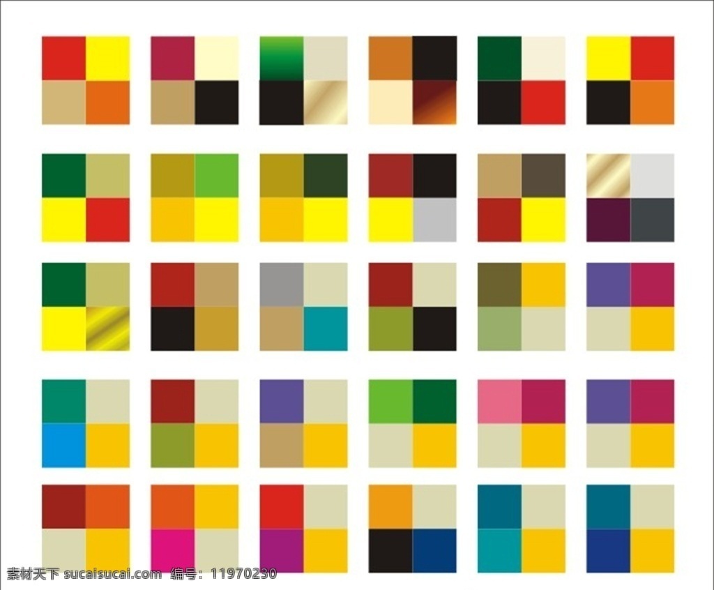 色彩配色 配色表 配色图标 颜色搭配 图案配色 矢量素材