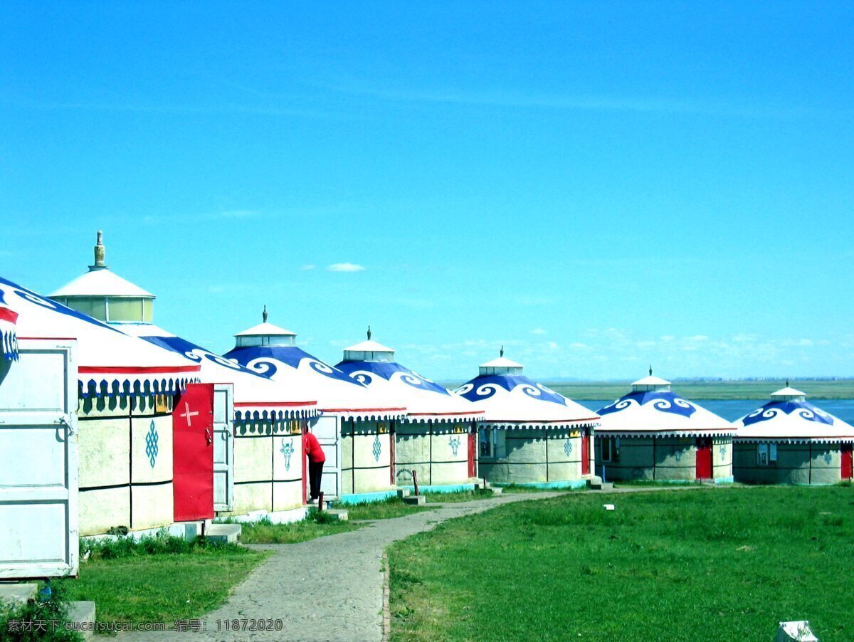 美丽 呼伦贝尔 蓝天 白云 呼伦湖 草原 蒙古包 国内旅游 旅游摄影