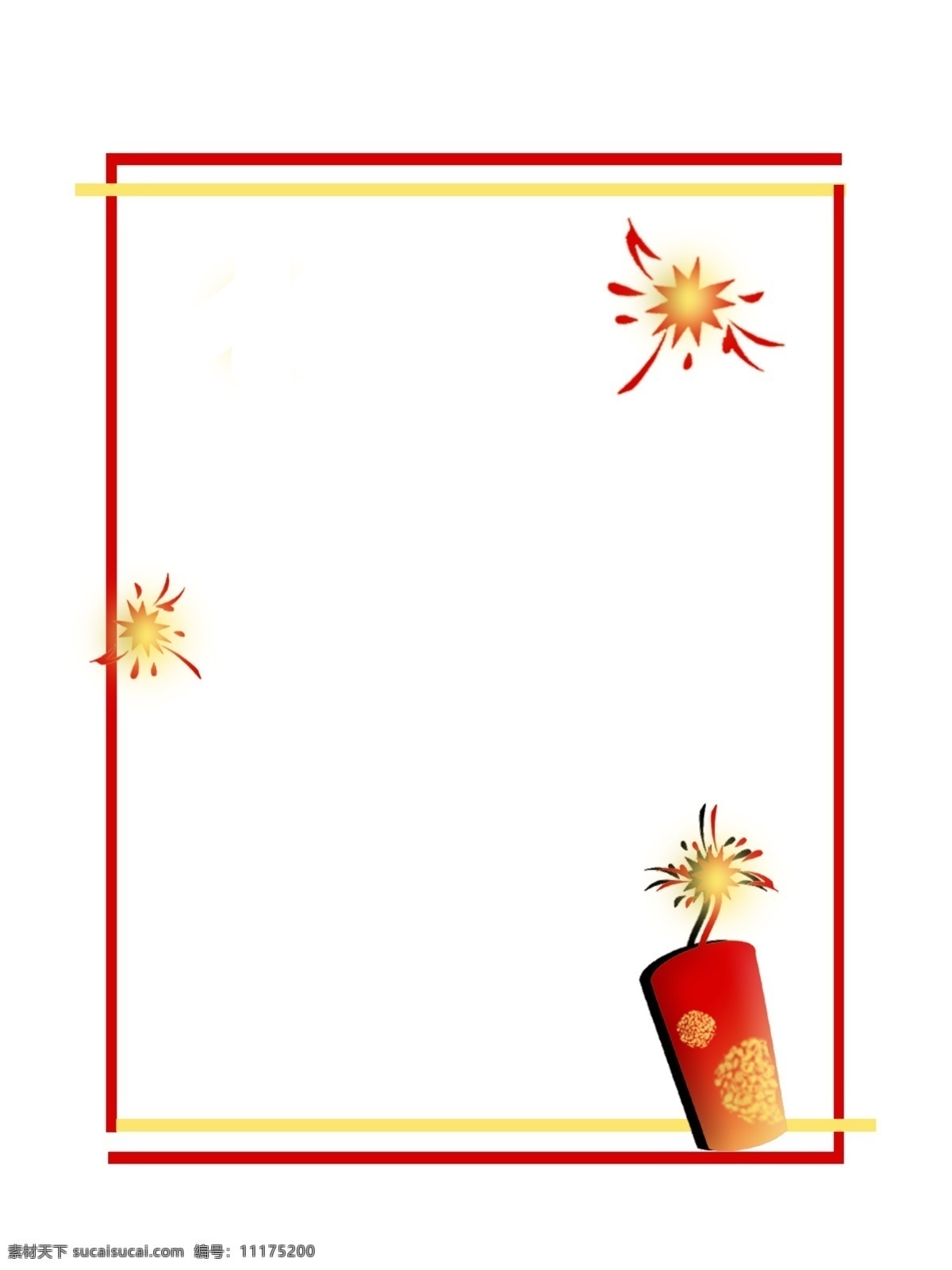 新年 边框 红色 手绘 鞭炮 喜庆边框 新年边框 春节边框 边框设计 中国风 文本框 标题框 古典 底纹