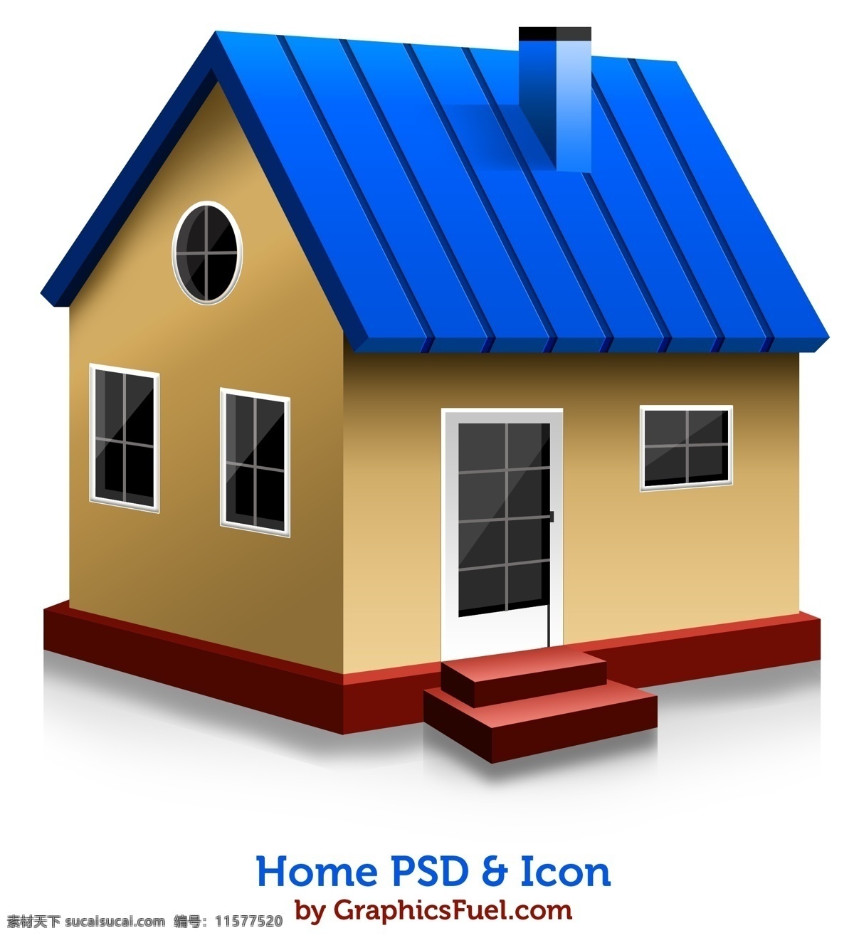 房子 图标 源文件 窗子 蓝色 门 手机 app app图标