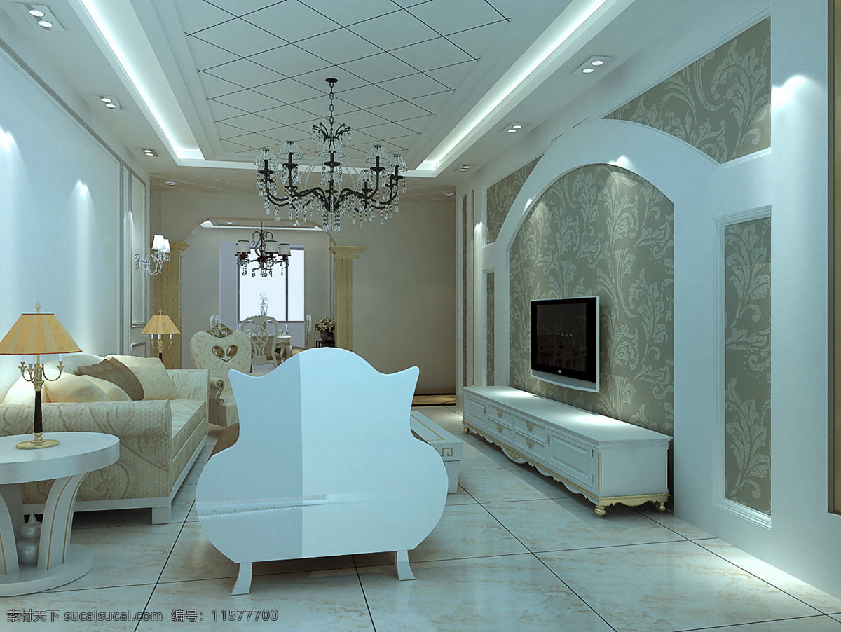 3d设计 壁纸 欧式灯 欧式 客厅 效果图 设计素材 模板下载 护墙板 大理石罗马柱 欧式布艺沙发 装饰素材 大理石素材