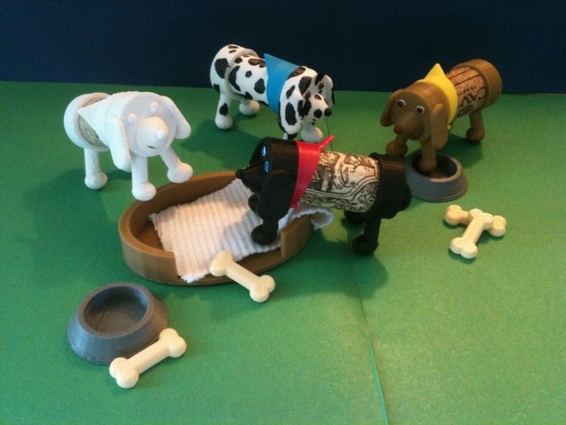 软木 小狗 配件 小 幼 崽 狗 玩具 3d打印模型 游戏玩具模型
