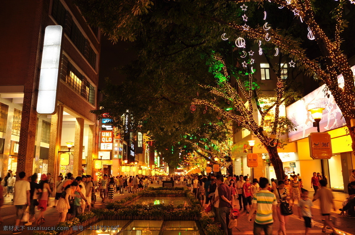 广州 北京路 步行街 广州夜景 灯饰 园林建筑 建筑园林