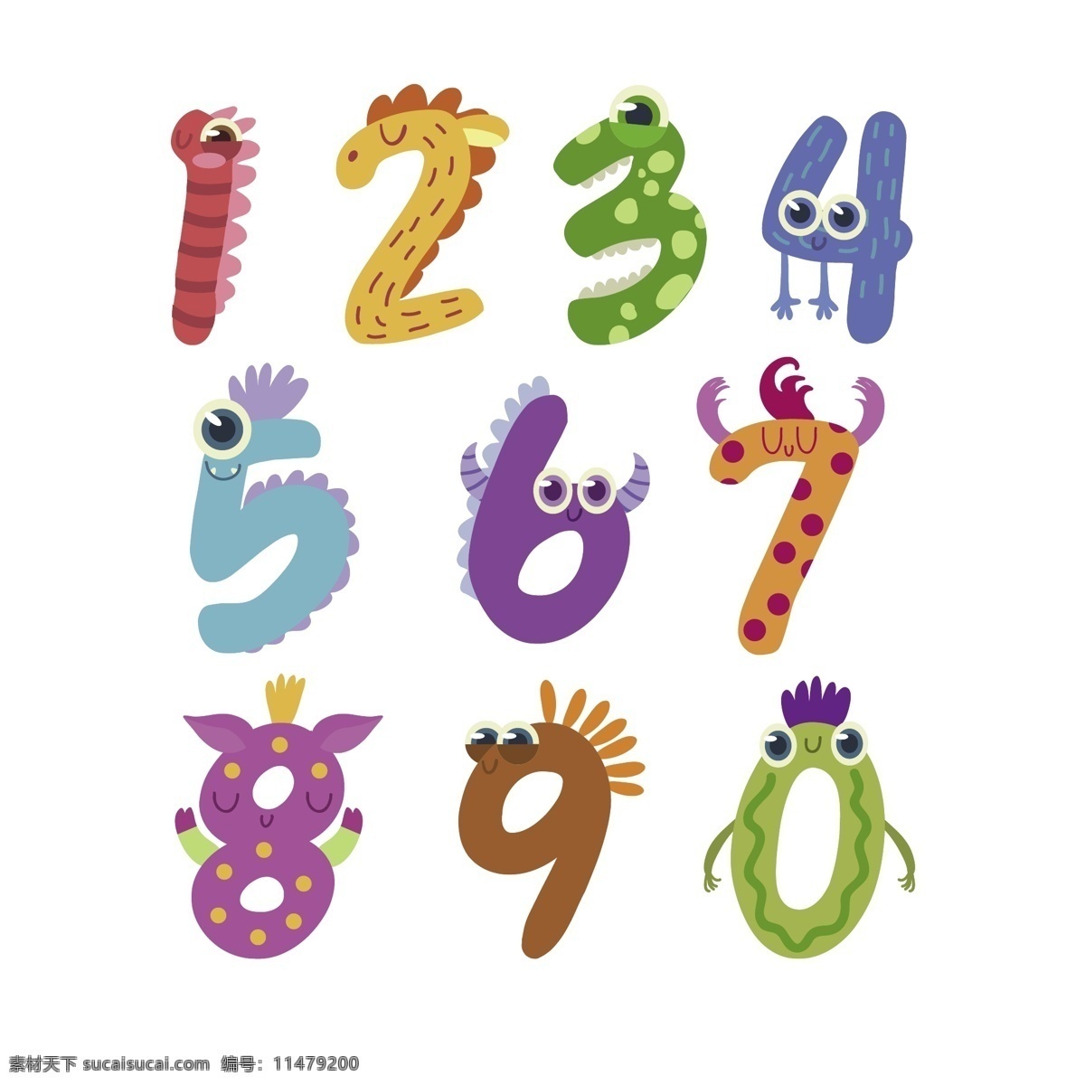多种 虫 类 数字 元素 数字元素 数字素材 数字阿拉伯 数字设计 可爱数字 虫类数字